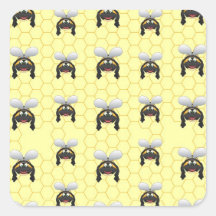 Lindo manosee el modelo de la abeja etiqueta