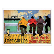 Línea americana poster tarjetas postales
