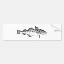 Línea arte del bacalao atlántico pegatina de parachoque