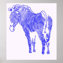 línea azul poster de la cebra