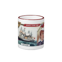 Línea blanca de la estrella taza