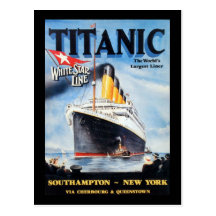 Línea blanca titánica poster de la estrella postal