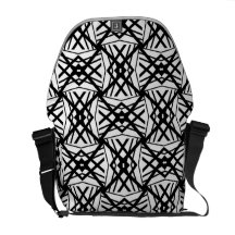 Línea blanco y negro modelo del extracto del zigza bolsas messenger