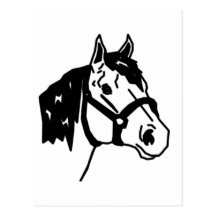 línea caballo del arte tarjetas postales