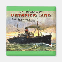 Línea de Batavier - viaje del vintage Imán Para Frigorífico