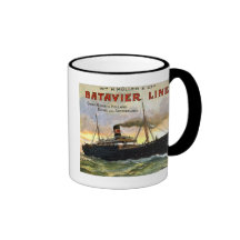 Línea de Batavier - viaje del vintage Tazas De Café