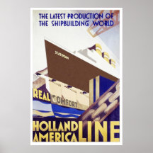 Línea de Holanda América Poster