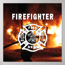 Línea del bombero posters