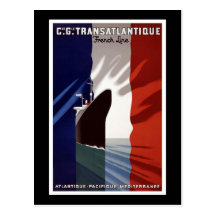 Línea del francés del Cie Gle Transatlantique Tarjeta Postal