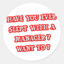 Línea divertida de la recogida del encargado pegatinas redondas