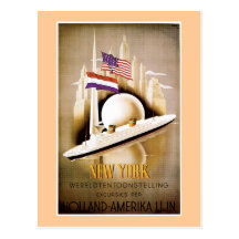 Línea Nueva York de Holanda América Tarjetas Postales