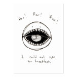 Línea original dibujo de la cara adorable del mons tarjetas de visita