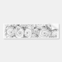 Línea papel Fineart del drenaje del diseño del bos Pegatina De Parachoque