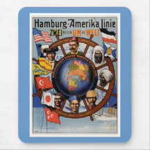 Línea poster de Hamburgo Amerika Alfombrillas De Raton
