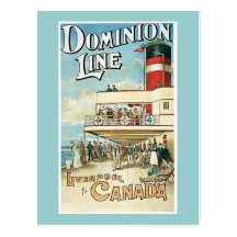 "Línea" poster del dominio del viaje del vintage Tarjeta Postal