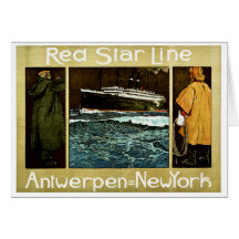 Línea roja Antwerpen de la estrella a Nueva York Felicitación
