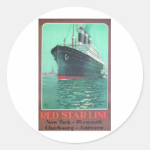 Línea roja anuncio viejo titánico de la estrella etiquetas  