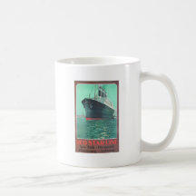 Línea roja anuncio viejo titánico de la estrella tazas de café