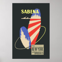 Líneas aéreas retras de Sabena a Nueva York vía Br Impresiones