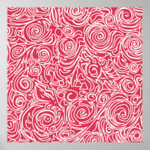 Líneas Curvy poster del rojo