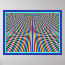 Líneas de color Dizzying carretera Posters