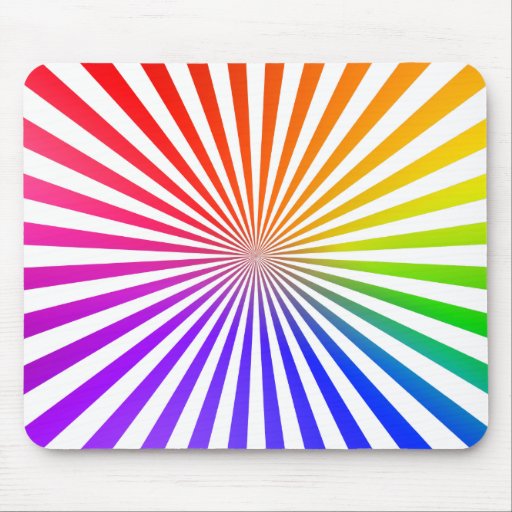 Líneas radiales abstractas: Arco iris Tapete De Ratones
