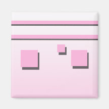 Líneas rosadas y diseño gráfico de los cuadrados imán de frigorífico