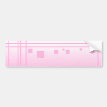 Líneas y cuadrados. Diseño abstracto rosado Pegatina De Parachoque