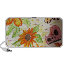 Linha flores e borboletas caixinha de som de viagem