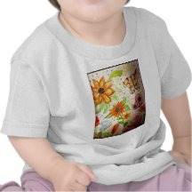 Linha flores e borboletas camiseta
