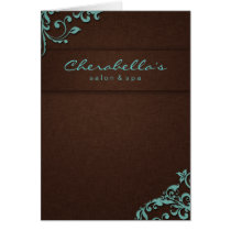 Lino de Brown azul del folleto del salón del balne tarjetas
