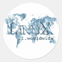 Linux por todo el mundo pegatinas redondas