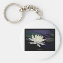 Lirio de agua blanca de la flor 039 llavero personalizado