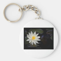 Lirio de agua blanca de la flor 055 llaveros personalizados