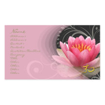 Lirio de agua rosado de PixDezines + remolinos nac Plantilla De Tarjeta Personal