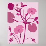 lirio de agua rosado posters