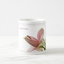 Lirio de pascua feliz taza de café