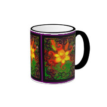 Lirio del fuego tazas de café