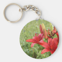 Lirio rojo llavero personalizado