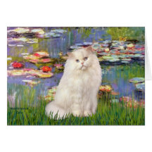 Lirios 2 - Gato persa blanco Felicitación