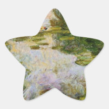Lirios de agua - Claude Monet Pegatinas Forma De Estrella Personalizadas
