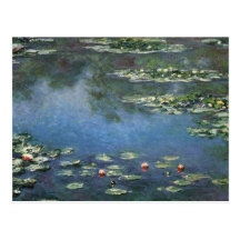 Lirios de agua, Monet, flores del impresionismo de Tarjeta Postal