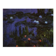 Lirios de agua, Monet, impresionismo floral del vi Tarjeta Postal