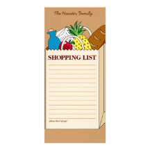 Lista de compras personalizada de la familia plantilla de lona