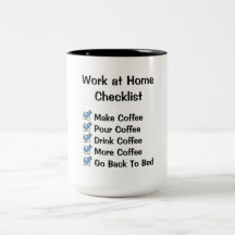 Lista de control del trabajo en casa tazas de café