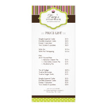 Lista de precios de la panadería lona publicitaria