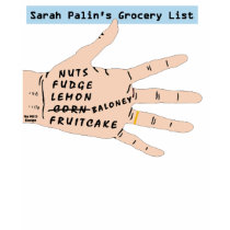 Lista del ultramarinos de Sarah Palins. Camiseta m camisetas