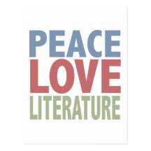 Literatura del amor de la paz tarjeta postal
