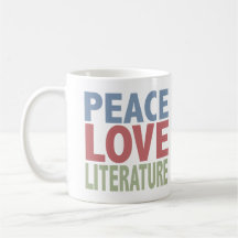 Literatura del amor de la paz taza
