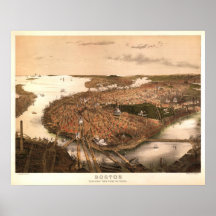 Litografía 1877 de la reproducción de Boston Impresiones